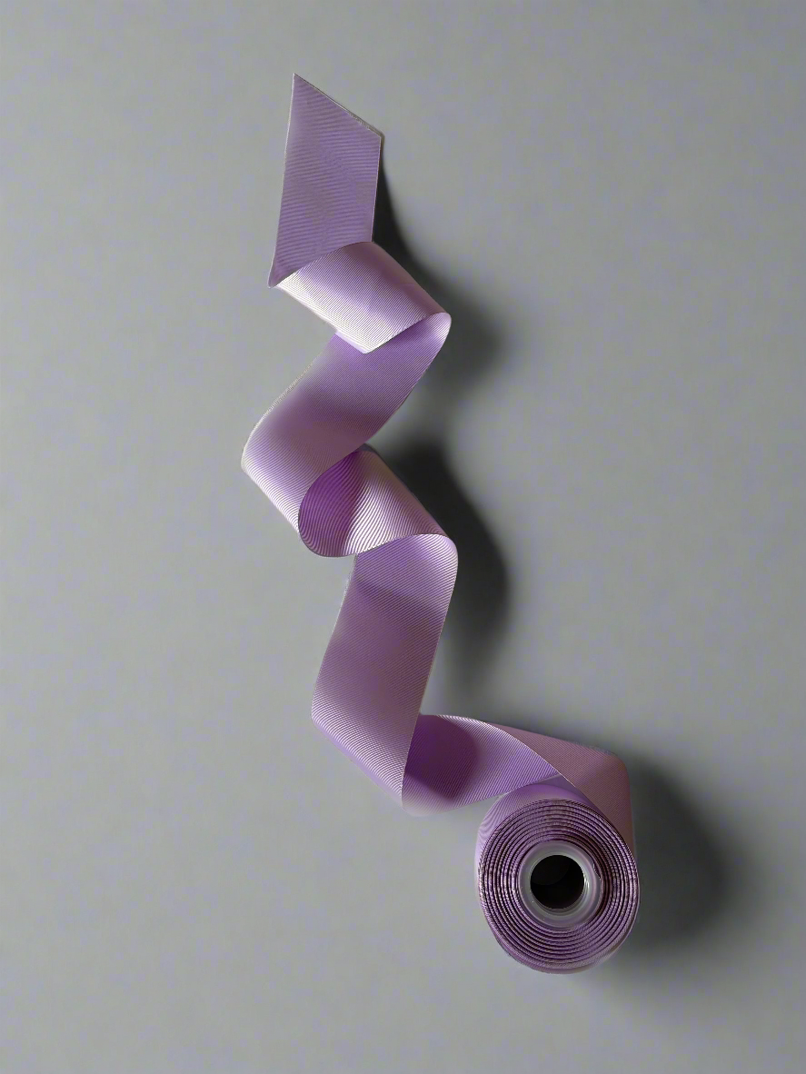 Roll of purple paper on a light gray background