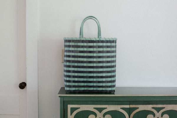 Retro-Striped Towel Tote