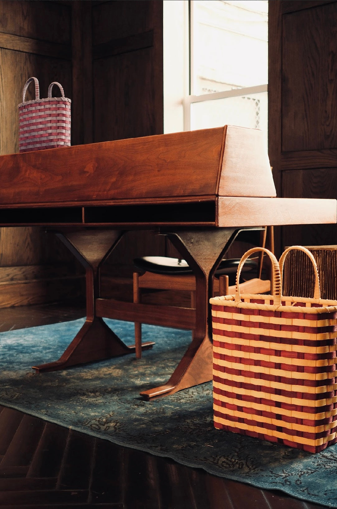 Retro-Striped Towel Tote