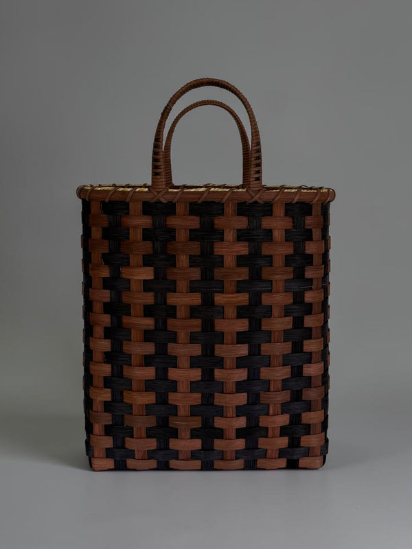T-Striped Towel Tote, Midnight & Brown