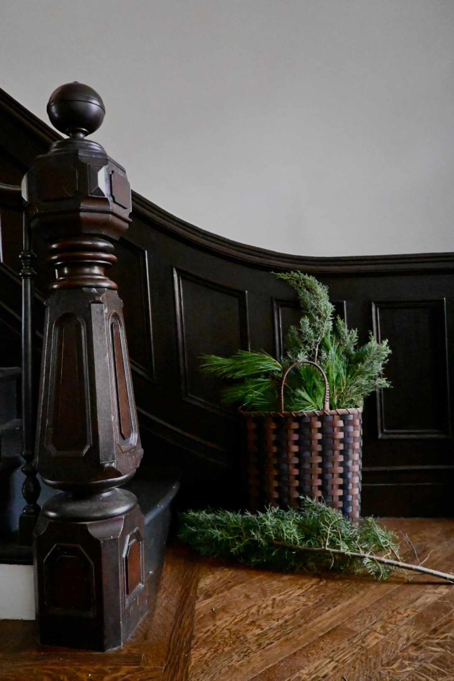 T Stripe Towel Tote, Midnight & Brown