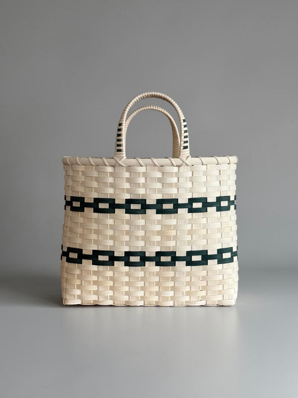 New England Woven Shopping Basket