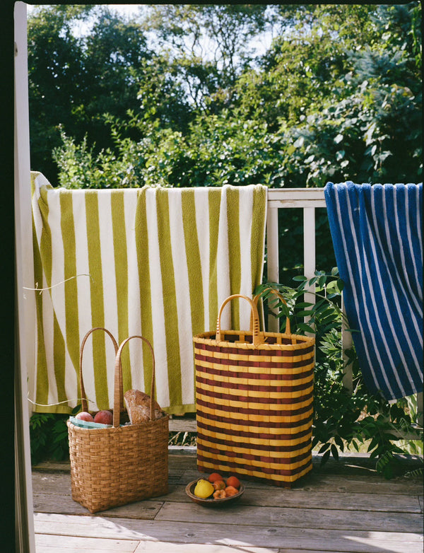 Retro-Striped Towel Tote