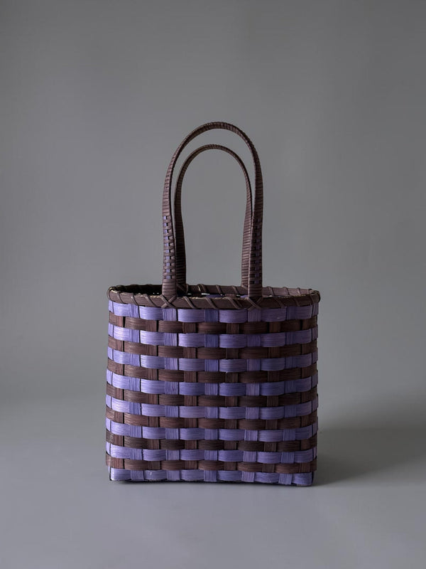 Retro-Striped Shoulder Basket