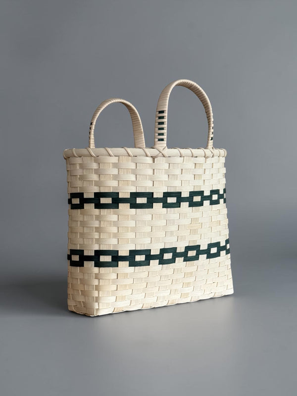 New England Woven Shopping Basket