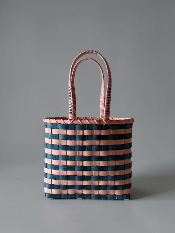 Retro-Striped Shoulder Basket