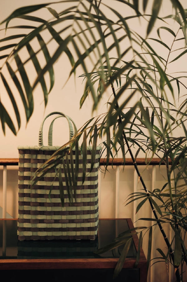 Retro-Striped Towel Tote