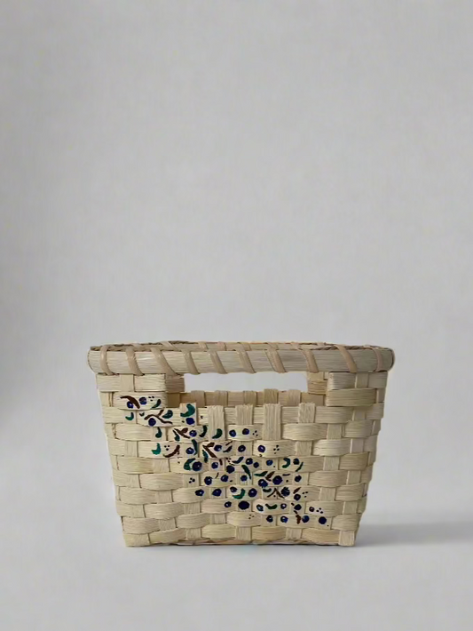 Hand Painted Blueberry Basket