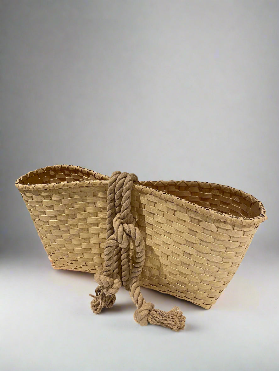 Crescent Clutch, Natural with Oversized Rope Belt