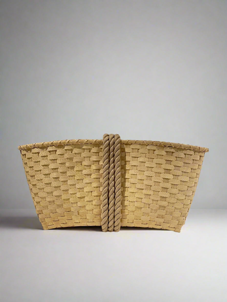 Crescent Clutch, Natural with Oversized Rope Belt