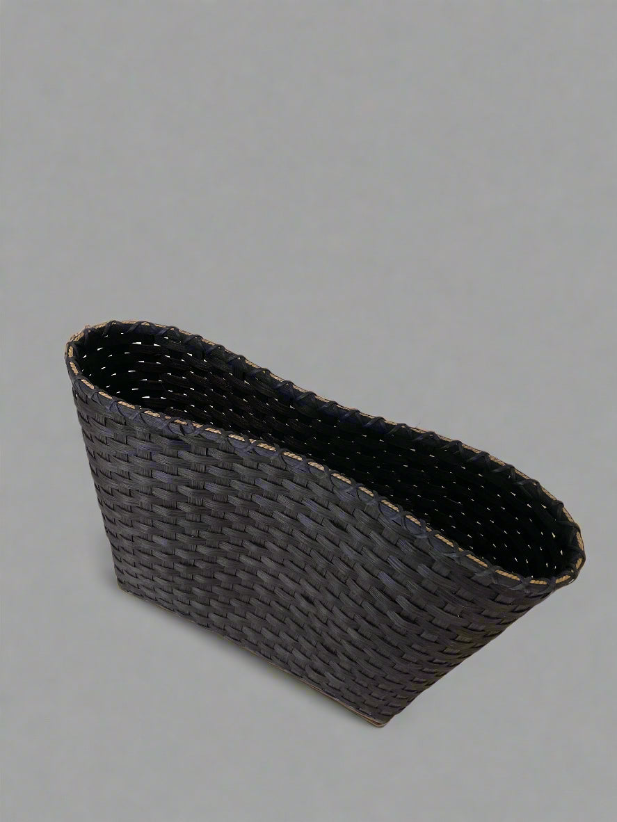 Oversized Woven Clutch, Midnight