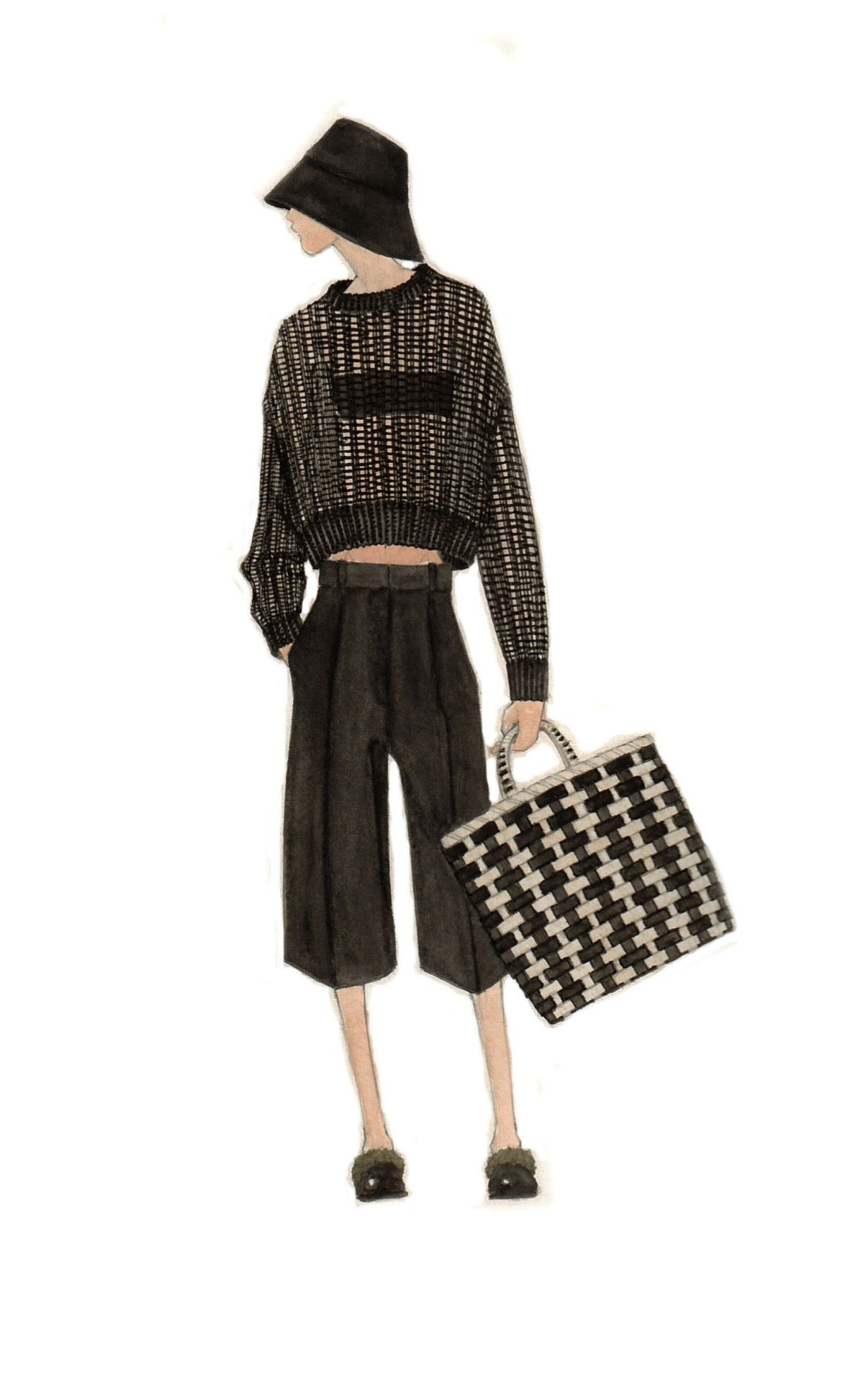 T-Striped Shopping Basket