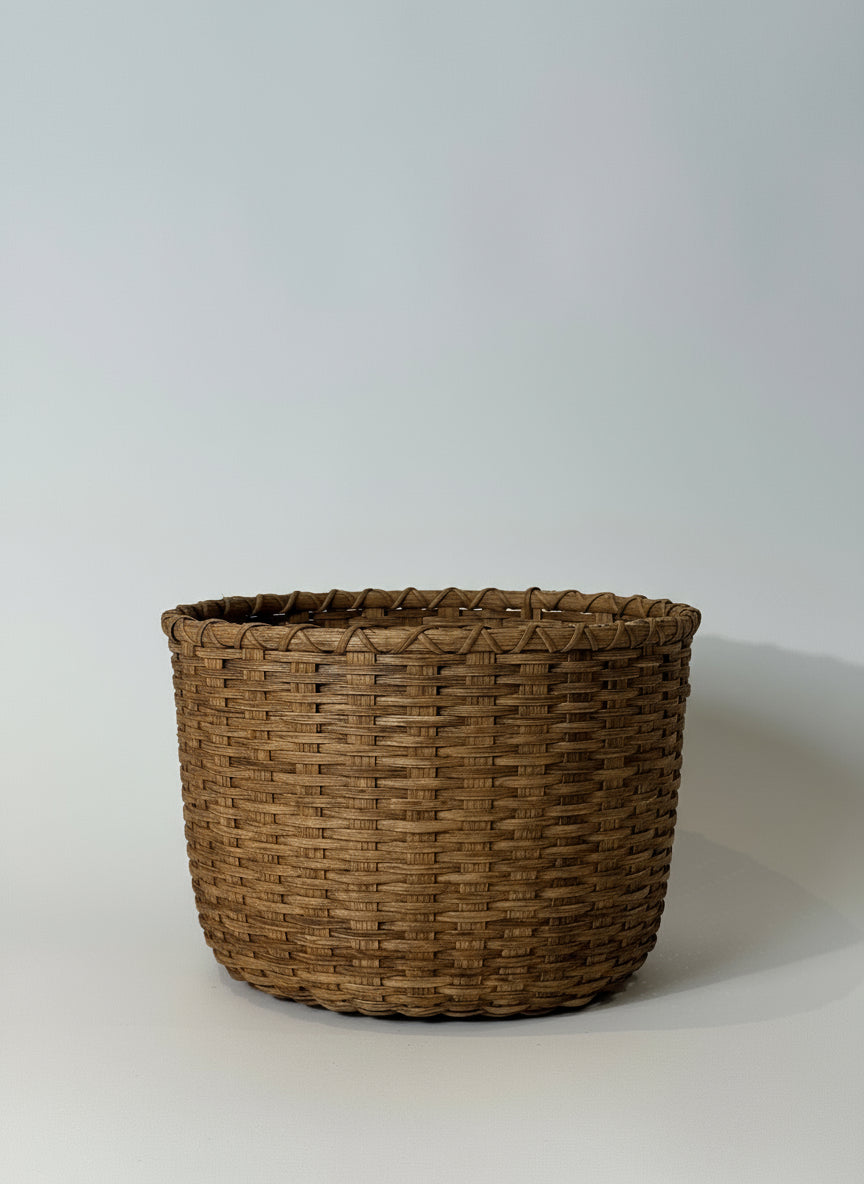 Woven basket on a white background