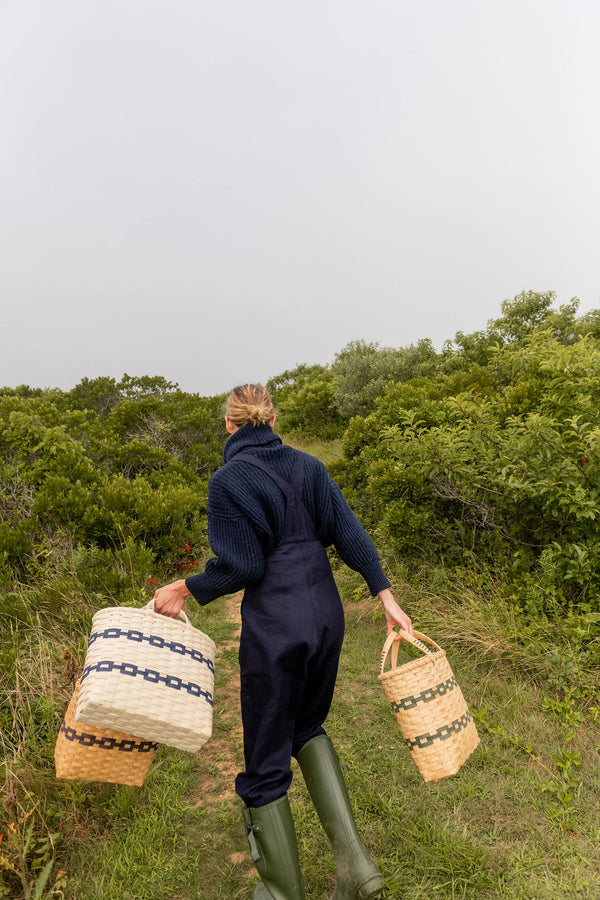 New England Woven Shopping Basket