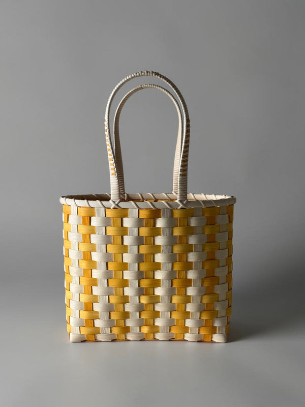 Retro-Striped Shoulder Basket