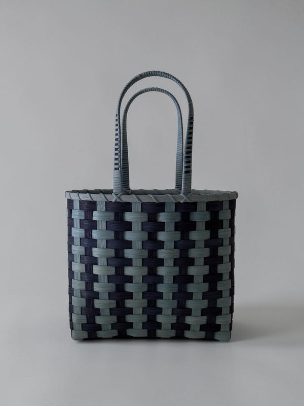 Retro-Striped Shoulder Basket