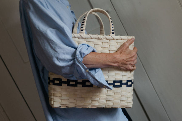 New England Woven Shopping Basket