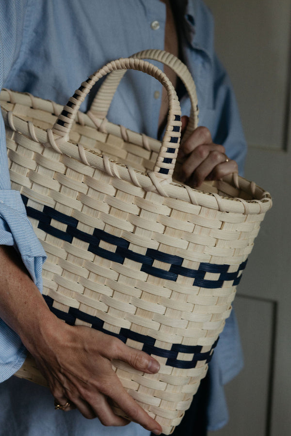 New England Woven Shopping Basket