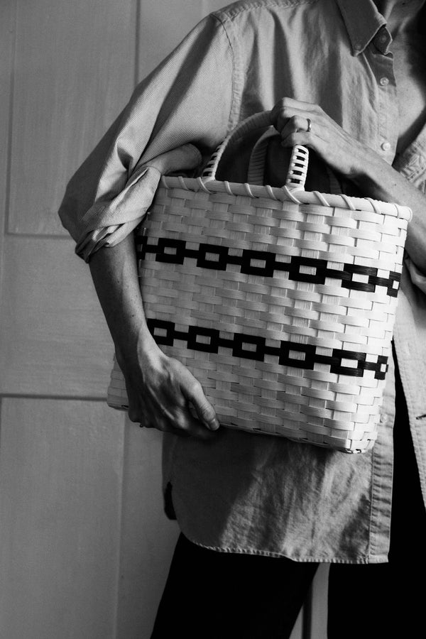 New England Woven Shopping Basket
